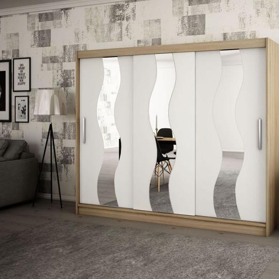 MINIO Armoire 250 cm SEWILLA Chêne Sonoma / Blanc mat