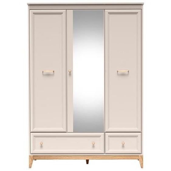 MINIO – Armoire à trois portes DUBAI 15 avec tiroirs et miroir, de couleur cachemire