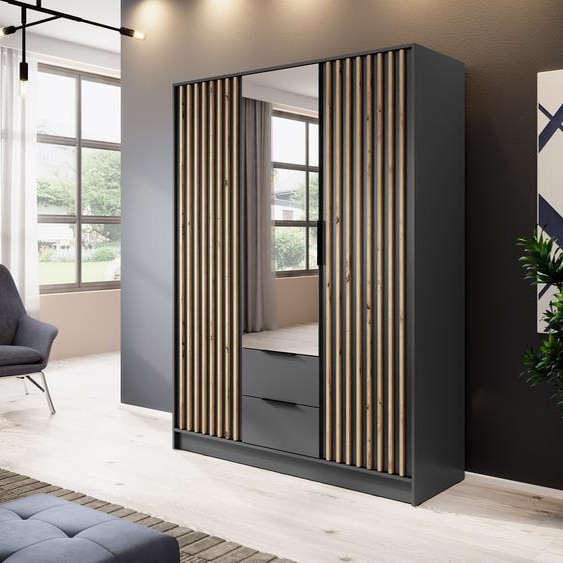 MINIO Armoire avec miroir NELLY 3D Artisan chêne / graphite
