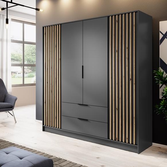 MINIO Armoire NELLY 4D Artisan chêne / graphite