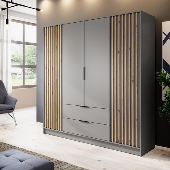 MINIO Armoire NELLY 4D Artisan chêne / gris