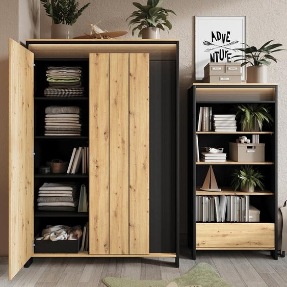 MINIO Armoire SPOT SP-01 Noir / Chêne Artisan Couleur