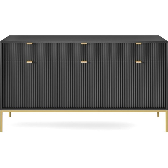 MINIO Commode 154 NOVA Noir avec pieds dorés