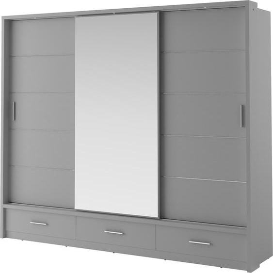 MINIO go for it, armoire, armoire à portes coulissantes, ARTI 1, 250cm, avec éclairage, gris couleur