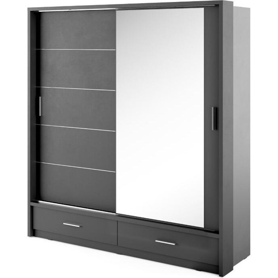 MINIO go for it, Armoire, Armoire à portes coulissantes, ARTI 5, 200cm, noir couleur