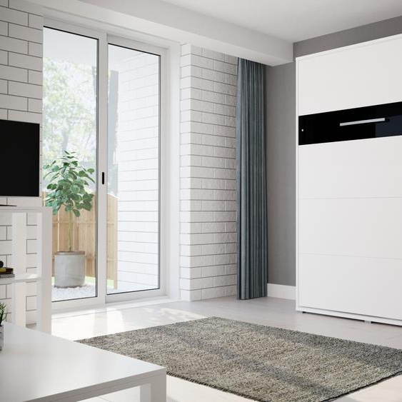 MINIO go for it, lit escamotable, lit pliant mural HOME 140 x 200 cm blanc/noir