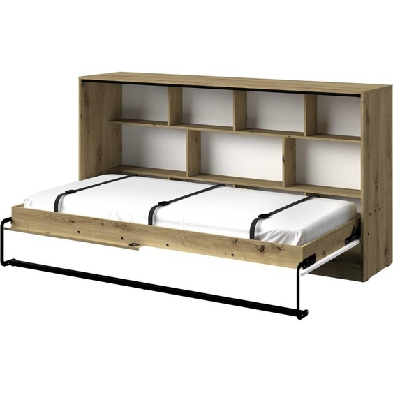 Minio, lit dans larmoire Nantes 90x200 cm, sans matelas, Artisan chêne/blanc mat couleur
