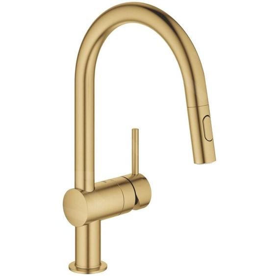 Grohe - Minta mitigeur monocommande évier avec douchette 2 jets, cool sunrise brossé (G32321GN2)