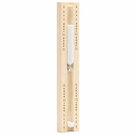 Minuterie à sable pour sauna 15 minutes Bois massif de pin