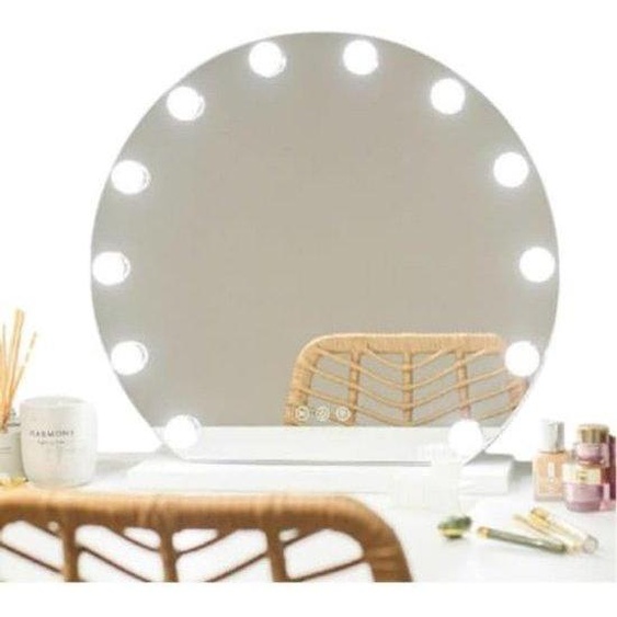 Miroir de maquillage avec éclairage LED – Miroir de table à intensité réglable – Miroir de toilette avec éclairage LED