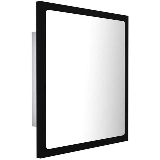 Miroir a led de salle de bain 40 x 8,5 x 37 cm acrylique noir