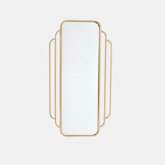Miroir art déco en métal doré 51,5x100cm