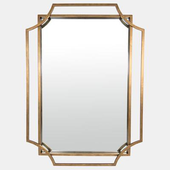 Miroir art déco en métal doré 60x90cm