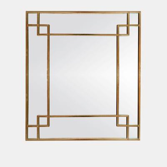 Miroir art déco en métal doré 95x80cm