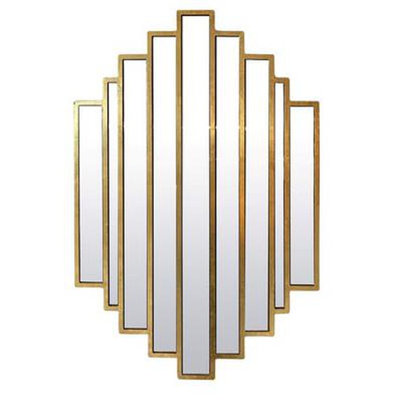 Miroir art déco métal doré 51x80cm