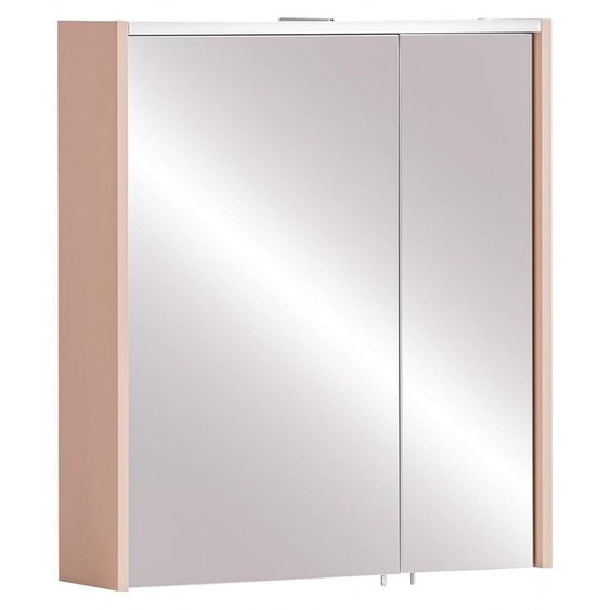 Miroir avec éclairage LED, couleur abricot, dimensions 63,5 x 17,5 x 72,4 cm