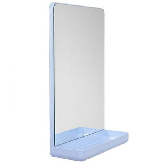 Miroir avec étagère en acier