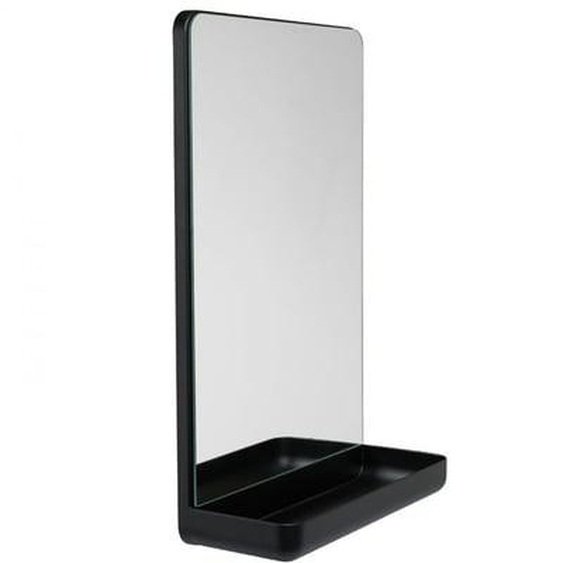 Miroir avec étagère en acier