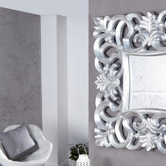 Miroir baroque moderne carré - Chester - Argenté