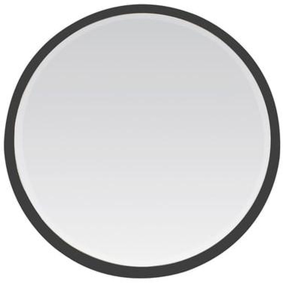 Miroir biseauté rond à bords larges noir 54x54x4cm