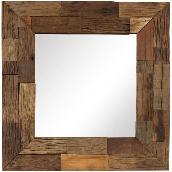 Miroir Bois de récupération massif 50 x 50 cm