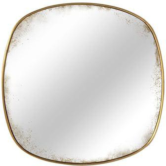 Miroir carré aux bords arrondis effet vieilli 60 x 60 cm