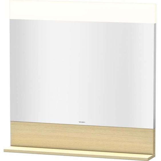 Miroir carré LED Vero - DURAVIT - étagère chêne méditerranéen - 80x80 cm