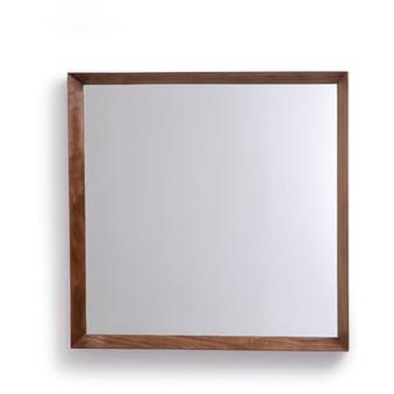 Miroir carré noyer massif H80 cm, Andromède