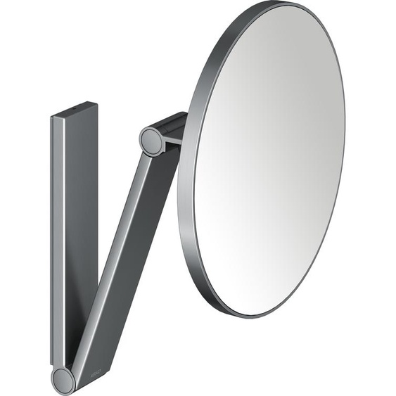 Miroir cosmétique Keuco iLook_move 17612130000, grossissement 5x, Ø 212 mm, chrome noir brossé