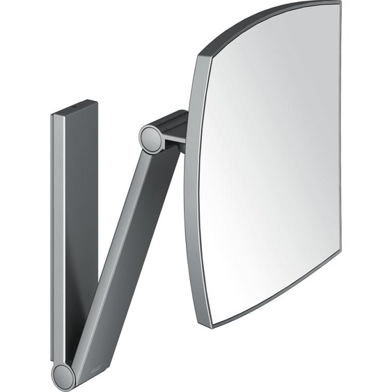 Miroir cosmétique Keuco iLook_move 17613130000, grossissement x5, fixation murale, 200 x 200 mm, chrome noir brossé