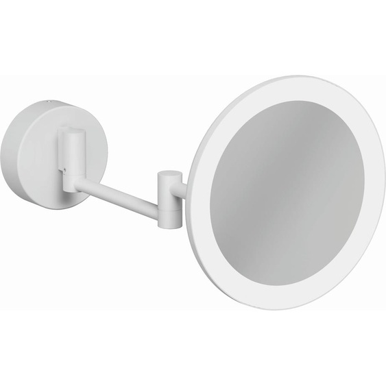 Miroir cosmétique LED Kludi VELA R 5899553W, grossissement x3, fixation murale, blanc mat