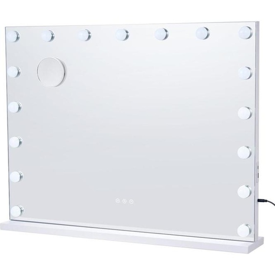Miroir de courtoisie Hollywood avec éclairage et port USB Type C, fixation murale, 23,6 pouces