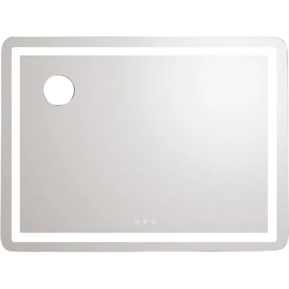 Miroir de maquillage avec éclairage 80 x 60 cm - Grand miroir de maquillage avec USB & Type-C - miroir grossissant 10x - 3 températures de couleur & contrôle tactile - blanc