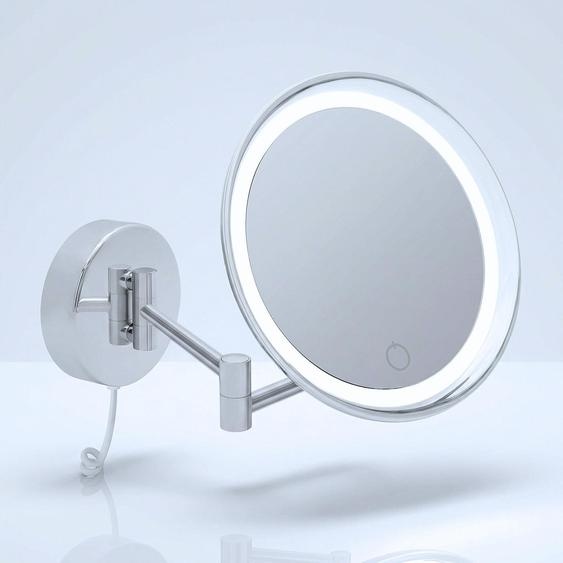Miroir de maquillage LED, grossissement 7x, fixation murale, variateur tactile