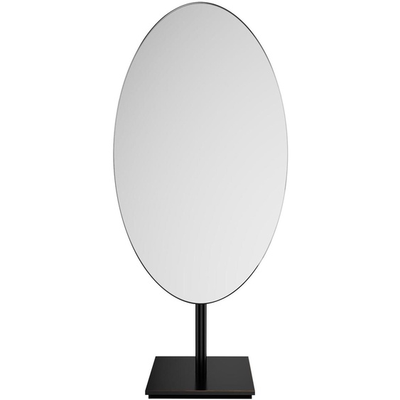 Miroir de maquillage noir en bronze, miroir sur pied, miroir  simple face, style italien, élégant miroir de table vintage, ovale, pivotant à 360°, 18 x 30 cm