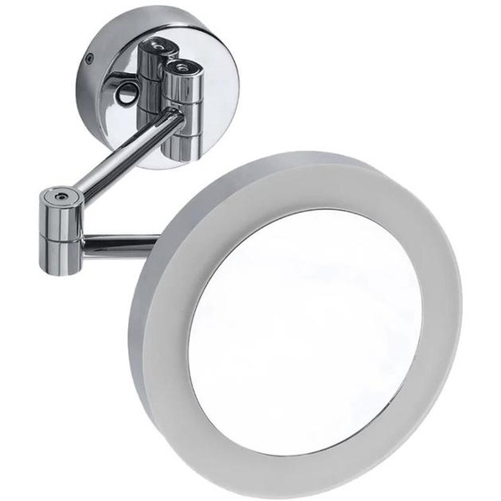 Miroir de maquillage Sapho X-ROUND à suspendre, éclairage LED, diamètre 200 mm, chrome