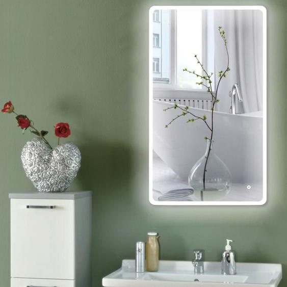 Miroir de salle de bain 120cm Blanc froid Coins arrondis LCD - Verre et Métal - Scandinave Moderne - LED