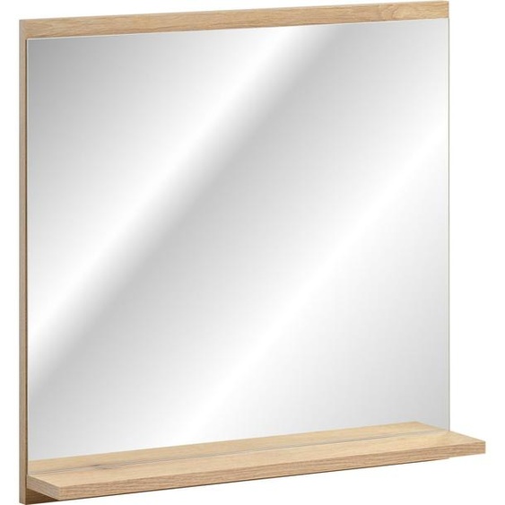 Miroir De Salle De Bain 60 Cm Avec Étagère,Reproduction Chêne Evoke