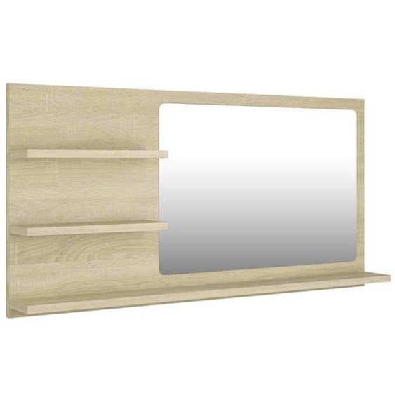 Miroir de salle de bain 90 x 10,5 x 45 cm chene