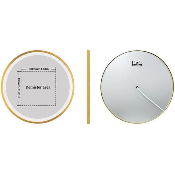 Miroir de salle de bain LED, éclairage réglable, caractéristique anti-buée, cadre doré élégant , or 60CM
