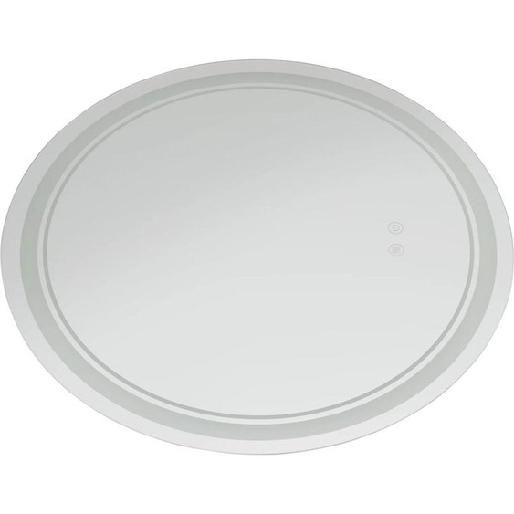 Miroir de salle de bain LED - Miroir mural rond 60 cm - Anti-buée - Interrupteur tactile - 3 températures de couleur 3000/4000/6000 K - Intensité réglable - Prise UE - Gris clair