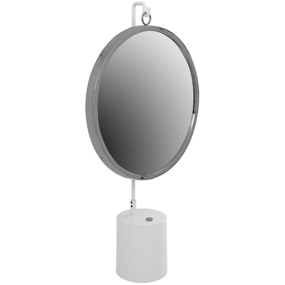 Miroir de table Eleganca en métal blanc et argent