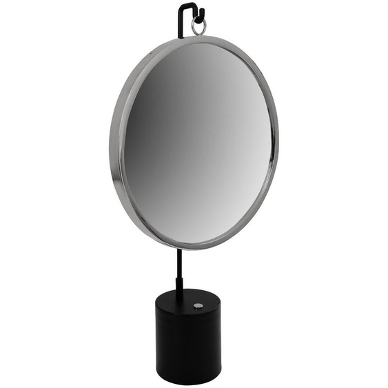 Miroir de table Eleganca en métal noir et argent