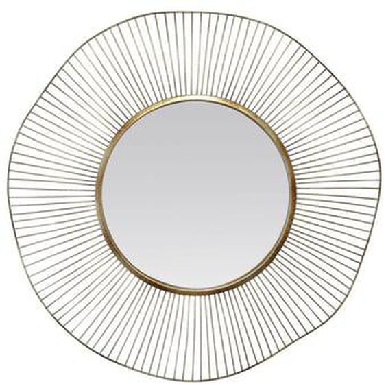 Miroir design rond en métal doré 75cm