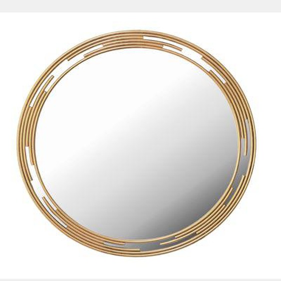 Miroir design rond en métal doré 80cm