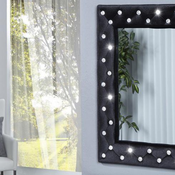 Miroir design strass velours noir - Paola