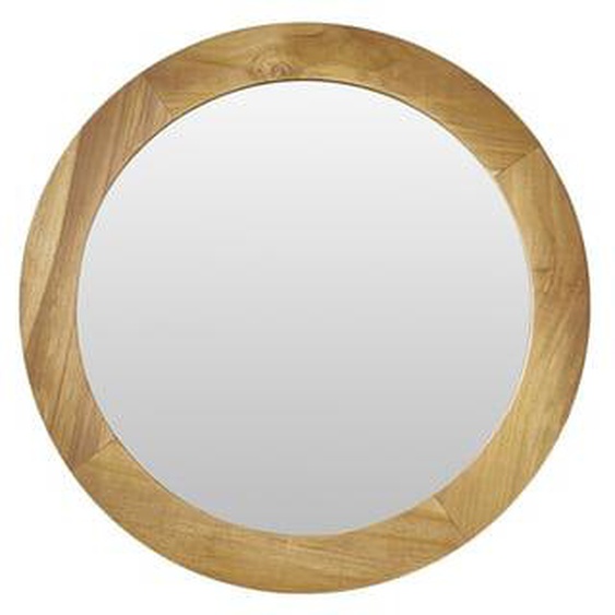 Miroir en teck massif rond 50 cm