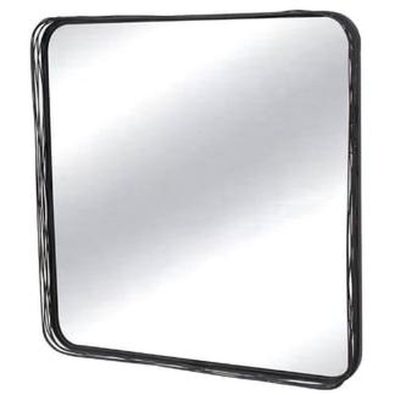 Miroir filaire métal fin carré noir 60x60cm
