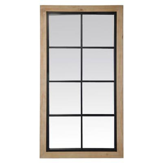 Miroir industriel en bois et métal 65x123cm