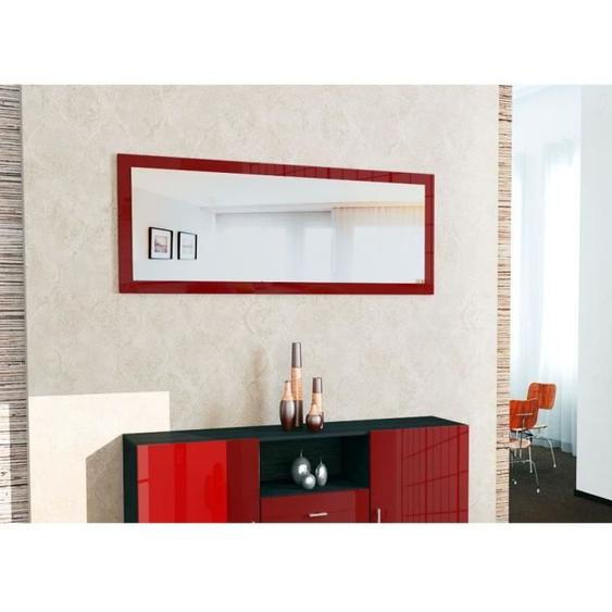Miroir - Laqué Bordeaux - 139 cm - Design élégant - Pour salle à manger, couloir ou hall dentrée